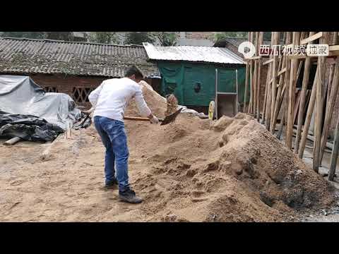农村建房20天建一层，施工现场材料浪费一大堆，看着心疼！