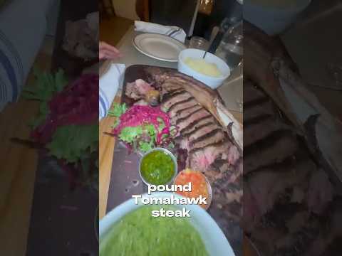 Trying a 3 pound tomahawk steak 🤤 #miami
