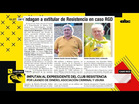 Caso RGD: imputan al expresidente del club Resistencia