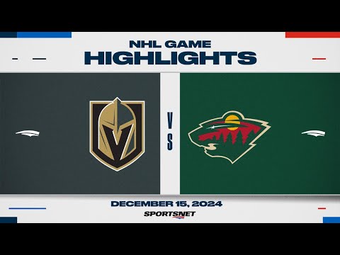 NHL Highlights | Golden Knights vs. Wild - December 15, 2024