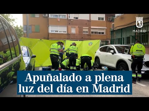 Herido grave un hombre por un apuñalamiento a plena luz del día en Madrid