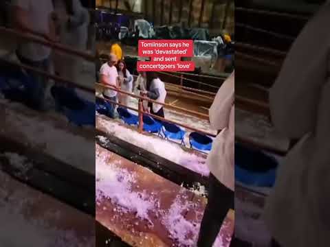 Louis Tomlinson fans were pelted by huge hailstones at the Red Rocks Amphitheatre in Colorado