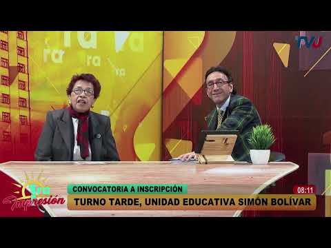 Convocatoria inscribirse en la Unidad Educativa Simón Bolívar en el turno de la tarde