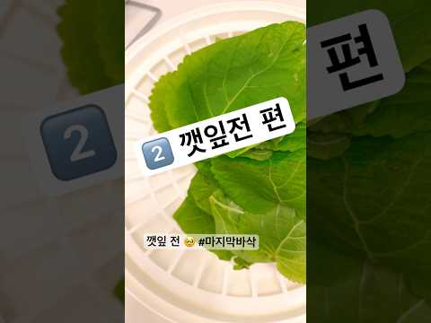 “깻잎 따서 바로 전! 바삭소리까지 완벽 👍”