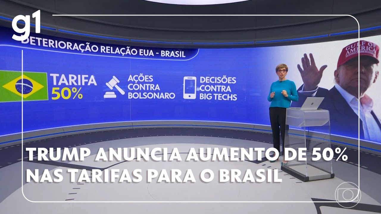 Trump anuncia aumento nas tarifas de produtos brasileiros em 50% por questões políticas