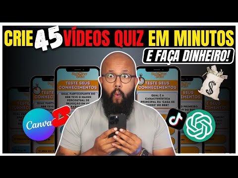 DINHEIRO FÁCIL CANVA: Crie 45 Vídeos Quiz COM I.A EM MÍNUTOS e Monetize