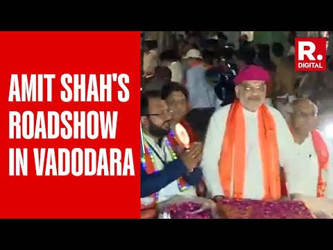 Massive Crowd Gathers For HM Amit Shah's Massive Roadshow In Vadodara