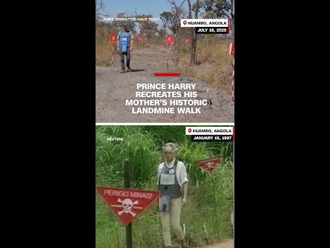 Prince Harry recreates his mother’s historic landmine walk