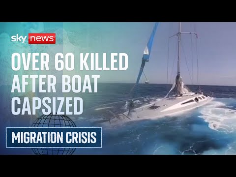 Mourners gather after dozens killed when a migrant sailboat capsized