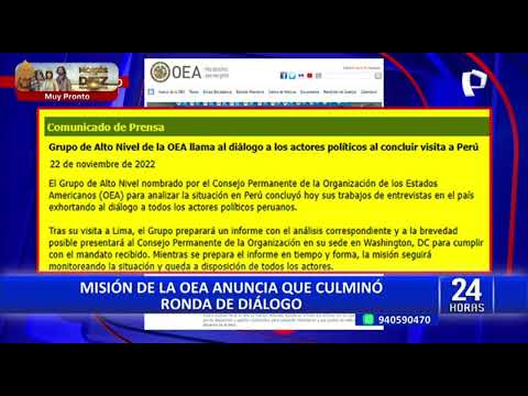Misión de la OEA culmina visita a Perú y pide diálogo ‘a los actores políticos’ (1/2)