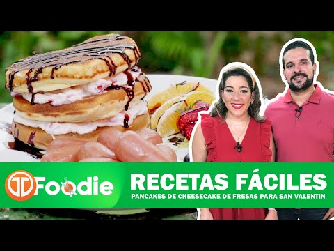 RECETAS FÁCILES | PANCAKES DE CHEESECAKE PARA SAN VALENTÍN