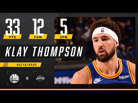 Klay Thompson CATCHES FIRE with 33 PTS to beat Lakers video clip