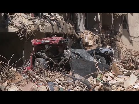 Aftermath of Israeli strike on Beirut which killed Hezbollah commander