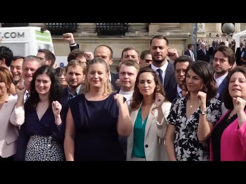 Newly-elected French lawmakers arrive at parliament for talks to form government following election