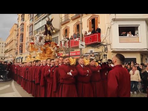 Easter procession takes to the streets of Malaga in Spain