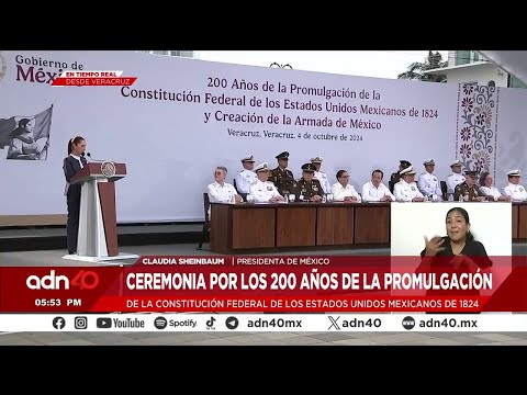 La presidenta Claudia Sheinbaum ofrece mensaje por 200 años de la constitución de 1824