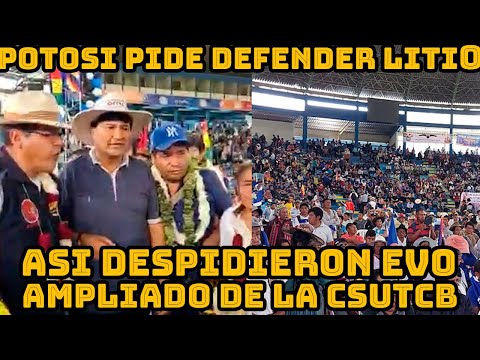 EVO MORALES FUE DESPEDIDO ENTRE APLAUSOS Y FOTOS DEL AMPLIADO NACIONAL CSUTCB-BOLIVIA..