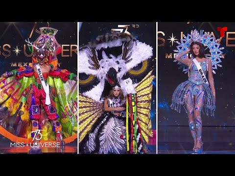 Miss Belice, Miss Bolivia y Miss Brasil en Traje Típico en Miss Universo 73a