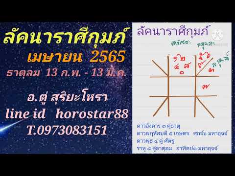 ลัคนาราศีกุมภ์เมษายน2565