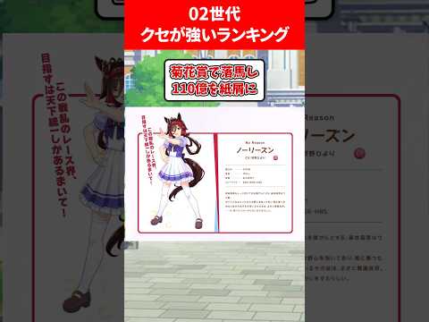 02世代クセが強いランキング #ウマ娘プリティーダービー