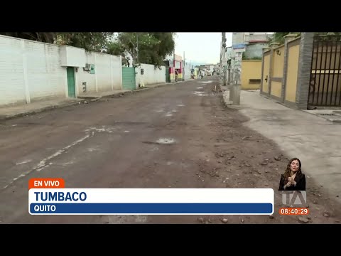 Por más de un año vecinos de Tumbaco piden el arreglo de una vía en mal estado