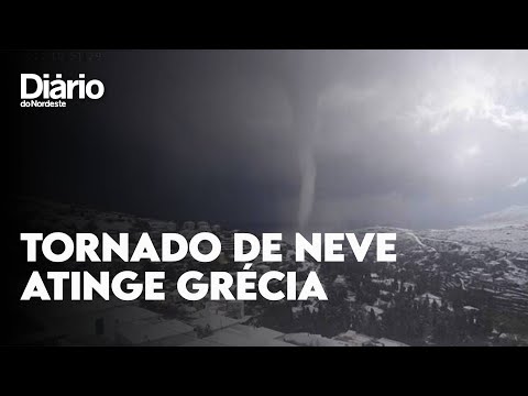 Tornado de neve atinge ilha da Grécia durante nevasca