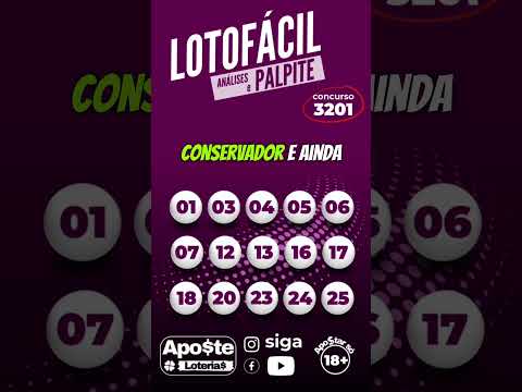 LOTOFÁCIL 3201 DICAS PALPITES ESTUDOS #loteria #lotofacil #megasena