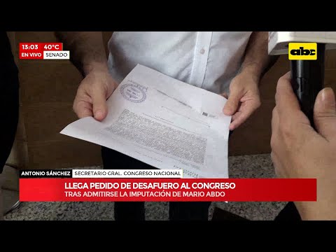 URGENTE: Llegó el pedido de desafuero de Mario Abdo Benítez al Congreso