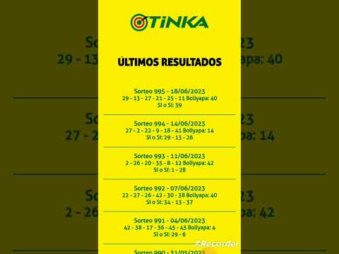 Resultados La Tinka 18-06-2023 Sorteo 995 #shorts