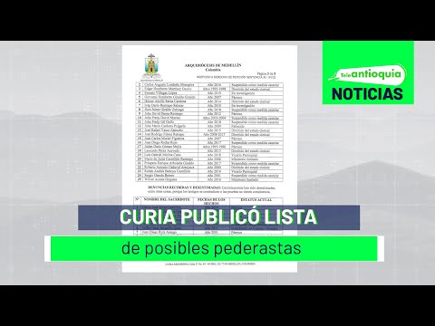 Curia publicó lista de posibles pederastas - Teleantioquia Noticias