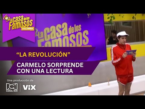 “La revolución continúa”: Carmelo sorprende con lectura | La casa de los famosos Colombia