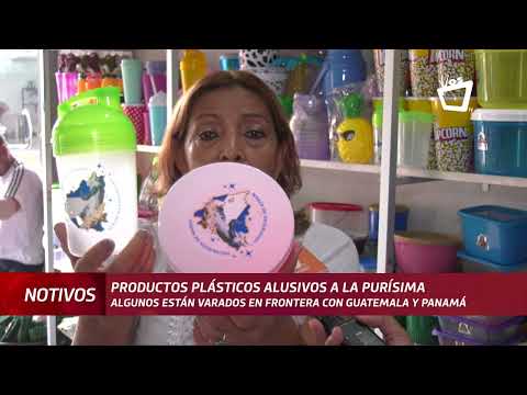 Algunos productos plásticos alusivos a la Purísima siguen varados en Panamá y Guatemala