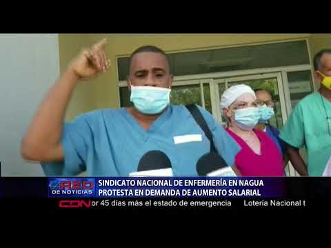 Sindicato Nacional de Enfermería en Nagua protesta en demanda de aumento salarial