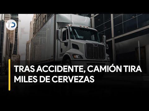 En San Rafael Abajo, un camio?n pierde miles de cervezas tras accidente