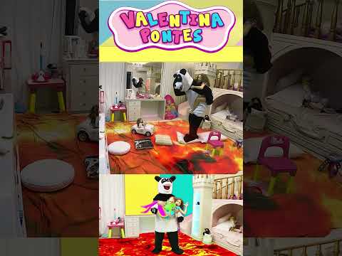 O chão e lava URSO PANDA SALVA A VALENTINA E A BEBÊ REBORN #infantil  #crianca  1013