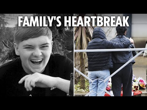 Heartbroken relatives reads tributes outside school where boy, 15, was stabbed to death