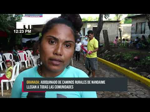 Autoridades municipales de Nandaime inauguran adoquinado en camino rural - Nicaragua