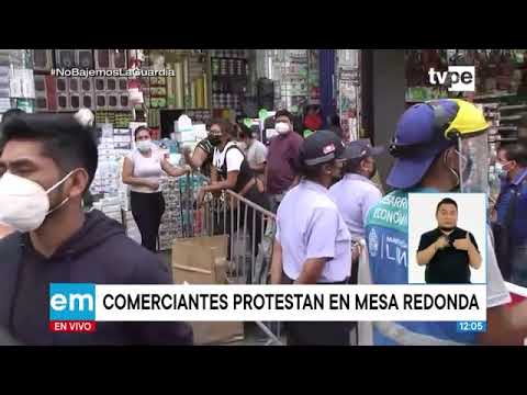 Comerciantes de Mesa Redonda protestan contra medidas de la Municipalidad de Lima