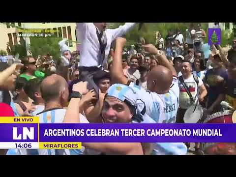 Argentinos celebran tercer campeonato mundial en miraflores