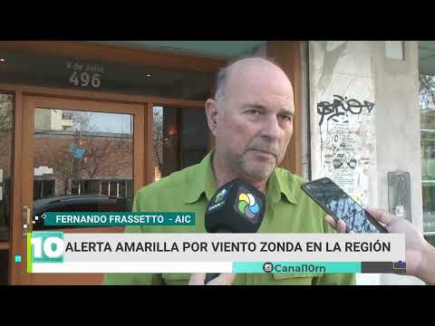 Alerta amarilla por viento zonda en la región