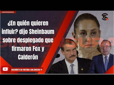 ¿En quién quieren influir? dijo Sheinbaum sobre desplegado que firmaron Fox y Calderón