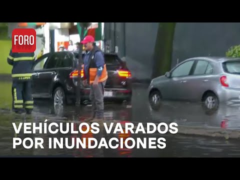 Autos quedan varados por inundación en Calzada de Tlalpan y José María Morelos - Las Noticias