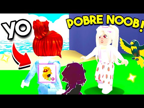 FINJO SER NOOB con LEÓN DE LLAMAS *NEÓN* y  ME INTENTAN ESTAFAR en ADOPT ME (Roblox)!