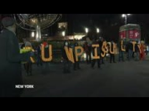 Anti-Trump protesters stage demo in Times Square