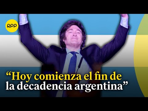 Pronunciamiento de Javier Milei tras ganar las elecciones en Argentina
