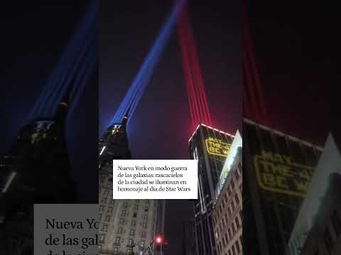 Rascacielos de Nueva York se iluminan en homenaje al día de Star Wars