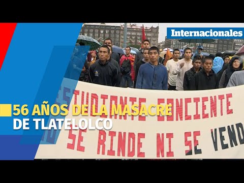 México recuerda la masacre de Tlatelolco bajo la lluvia y exige justicia