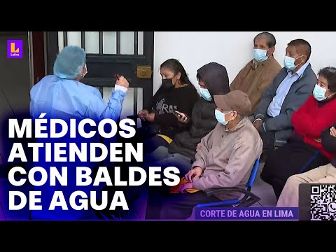 Posta médica en San Juan de Miraflores atiende con baldes de agua: Son muchos días