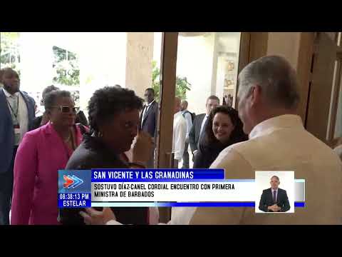 Presidente de Cuba se reunió con primera ministra de Barbados