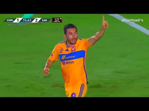 Gol de Juan Pablo Vigón | Tigres 2-2 Santos | Liga BBVA MX - Apertura 2023 - Jornada 5